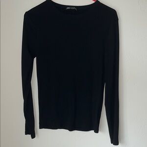 ZARA Women’s Black Long Sleeve Top Large